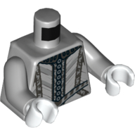 Lego Torso Robe, Grey Belts Print, Light Bluish Gray Arms, White Hands / Light Bluish Gray