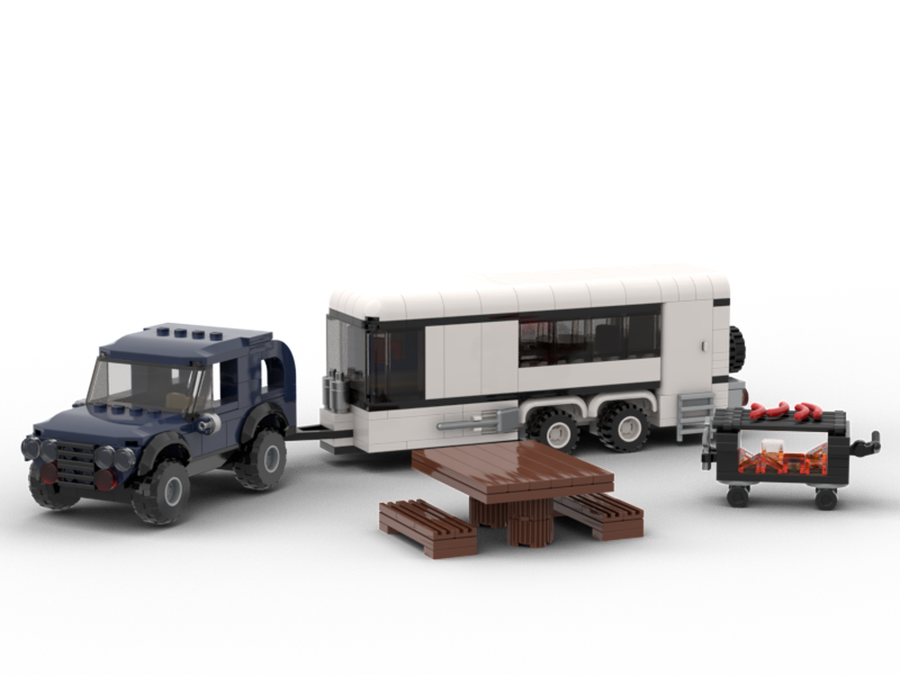 Lego SUV and trailer RV
