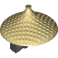 Hair and Hat, Asian Conical Hat Tan with Hair Pattern / Black