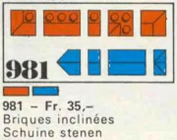 34 sloping profile bricks, including profile peak bricks, Blue