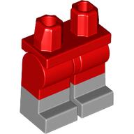 Lego Hips with Red Legs and Light Bluish Gray Boots Pattern [PLAIN] / Red