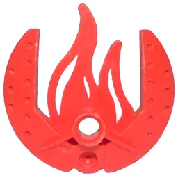 Large Figure Shield 5 x 5 with Flames / Red