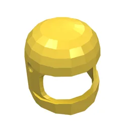 Helmet Classic with Thick Chin Guard and Visor Dimples / Yellow