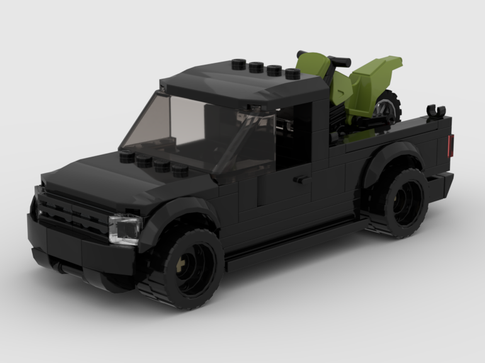 Lego Black pick up with dirt bike