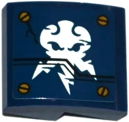 Slope, Curved 2 x 2 x 2/3 with Screws and Ninjago Lightning Power Emblem Pattern (Sticker) - Set 70754
