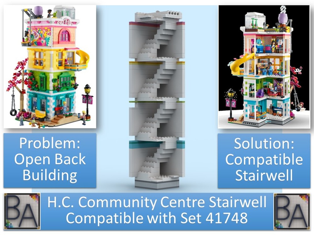 Lego Heartlake City Community Centre Stairwell - Compatible with set 41748