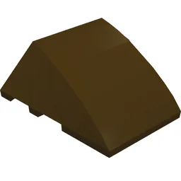 Brick Wedged, Curved 4 x 3 No Studs [Plain] / Dark Brown