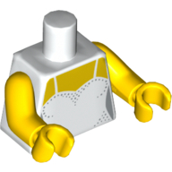 Lego Torso Dress with Glitter Print, Yellow Arms and Hands / White
