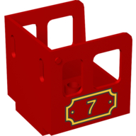 Lego Duplo Train Steam Engine Cabin with Plaque with '7' Print