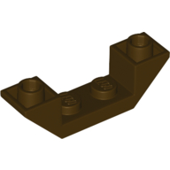 Lego Brick Sloped Inverted 45° 4 x 1 Double with 1 x 2 Recessed / Dark Brown