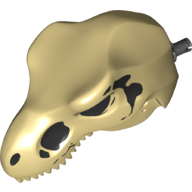 Lego Animal Body Part, Dinosaur, Tyrannosaurus Rex Head with Pin, Skull Print / Tan