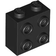 Brick Special 1 x 2 x 1 2/3 with 4 Studs on 1 Side / Black