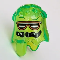 Headwear Slime with Slotted Glasses, Gaping Mouth Print / Trans-Bright Green