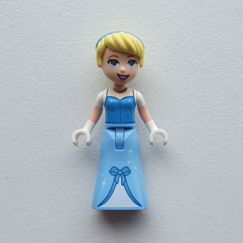 Lego Cinderella - Bright Light Blue Dress, White Under-Dress, White Hands