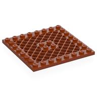 Lego Plate Special 8 x 8 with Grille [Hole in Center] / Dark Orange