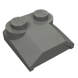 Brick Curved 2 x 2 x 2/3 Two Studs and Lip End / Dark Bluish Gray