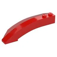 Brick Wedged, Curved 8 x 3 x 2 Open Right / Red