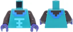 Torso Pixelated Umber and Dark Azure Neckline, Medium Azure Trim Pattern / Umber Arms / Dark Purple Hands