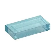 Tile 1 x 2 with Groove / Opal Trans-Light Blue