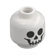 Minifig Head Skeleton, Black Skull Face Print