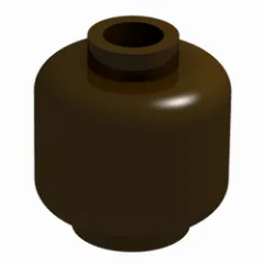 Minifigure, Head (Plain) / Dark Brown