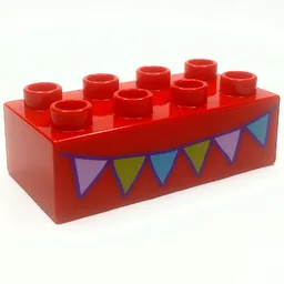 Duplo Brick 2 x 4 with Garlands Print