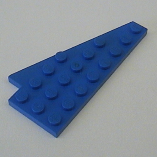 Lego Wedge, Plate 8 x 4 Wing Left without Underside Stud Notch / Blue