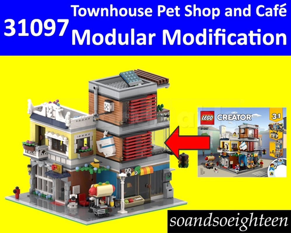 Lego Townhouse Pet Shop Modular Modification (31097)