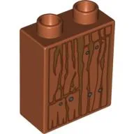 Duplo Brick 1 x 2 x 2 with Wood Grain Print