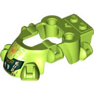 Fairing, Fly Wheel, Spider Shape with Spider, Fangs, Bones and Spider Webs Print / Lime