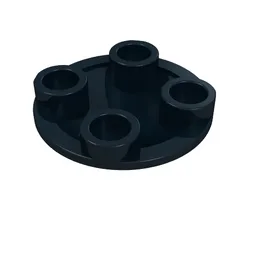 Plate Round 2 x 2 with Rounded Bottom [Boat Stud] / Black