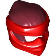 Lego Wrap with Short Back Knot Smooth, Red Mask pattern / Dark Red