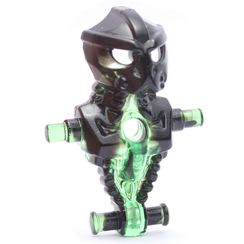 Lego Torso/Head Martian with Chest Hole, Alien Commander with Marbled Trans Green Pattern / Trans-Green