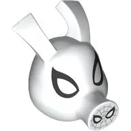 Minifig Head Special, Spider Ham with Black Webs Print / White