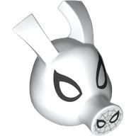 Lego Minifig Head Special, Spider Ham with Black Webs print / White