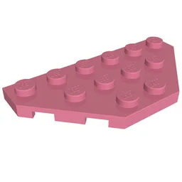 Wedge Plate 3 x 6 Cut Corners / Medium Dark Pink