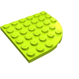 Plate Round Corner 6 x 6 / Lime