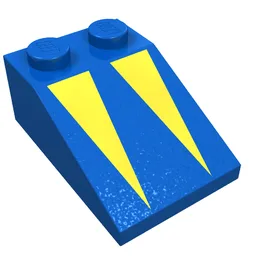 Brick Sloped 33° 3 x 2 with Yellow Triangles Print