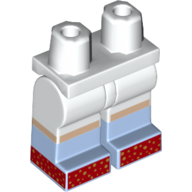 Lego Hips with White Legs and Bright Light Blue Boots Pattern with Light Nougat Knees, Red Shoes with Gold Speckles Print (Dorothy) / White