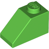 Lego Brick Sloped 45° 2 x 1 with Bottom Pin / Bright Green
