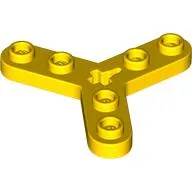 Technic Plate Rotor 3 Blade with Smooth Ends and 6 Studs (Propeller) / Yellow