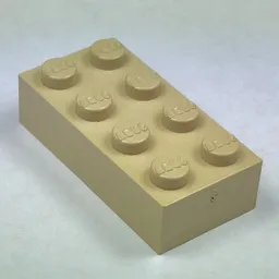 Modulex Brick 2 x 4 with LEGO on Studs / Modulex Ochre Yellow
