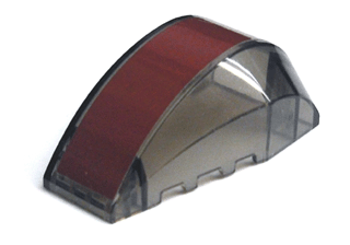 Lego Windscreen 6 x 4 x 2 Wedge Curved with Wide Dark Red Stripe Pattern (Sticker) - Set 7676