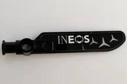 Technic Rotor Blade Small with Axle and Pin Connector End with White 'INEOS' and Silver Mercedes-Benz Logo Repeating Pattern on Both Sides (Stickers) - Set 42165