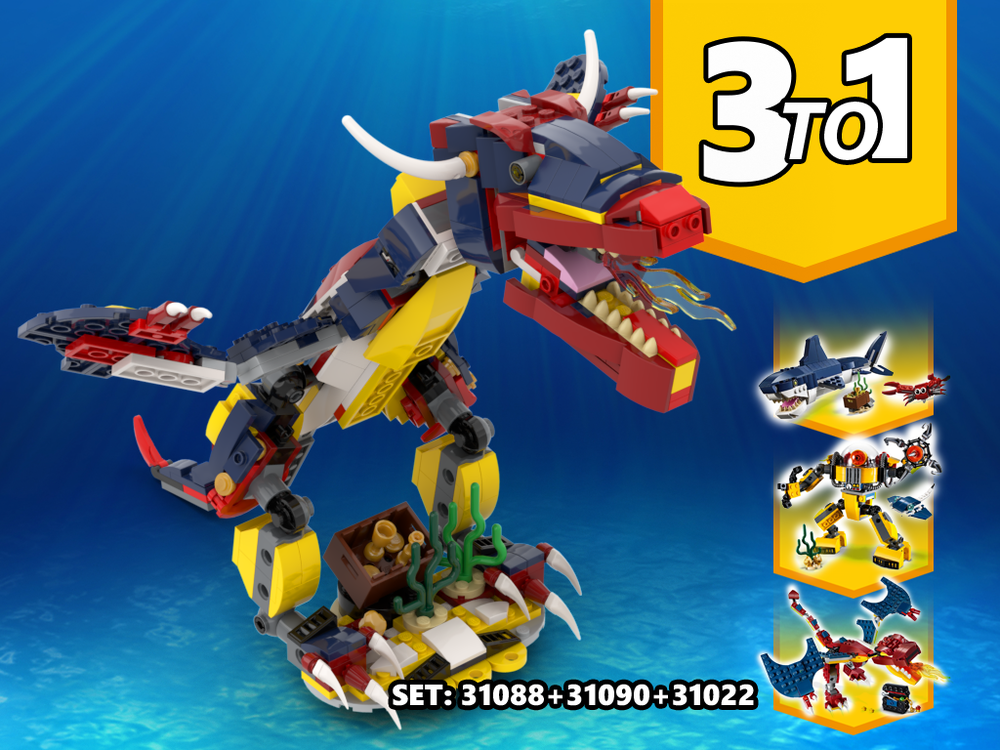 Lego 3 TO 1 Dragon Alternative Build | Build from set 31090 + 31088 + 31102