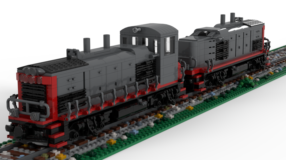 Lego EMD SW1500/MP15AD/MP15AC Cow and Calf Bundle - Southern Pacific edition