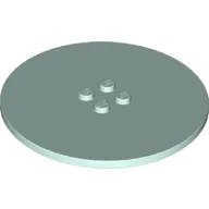 Plate Special Round 8 x 8 with 2 x 2 Center Studs with Groove / Light Aqua