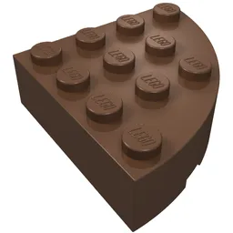 Brick Round Corner 4 x 4 Full Brick / Brown