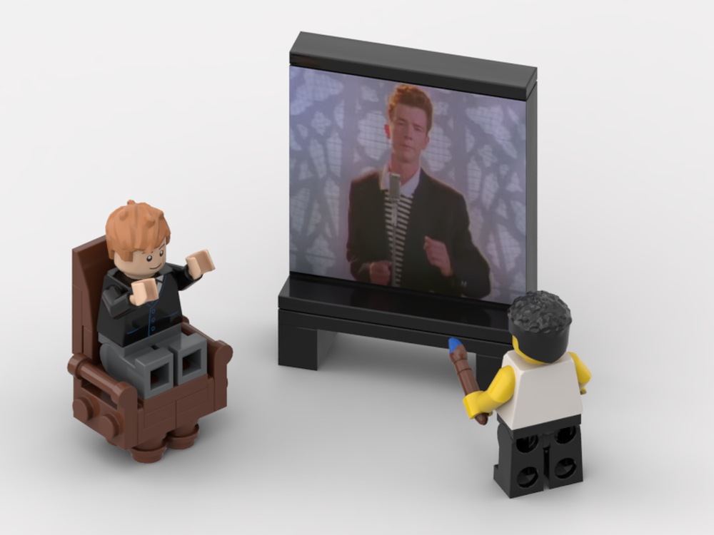 Lego Artist painting a totally normal picture - nothing to see here