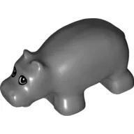 Duplo Animal Hippo Baby With Eyes Print / Dark Bluish Gray